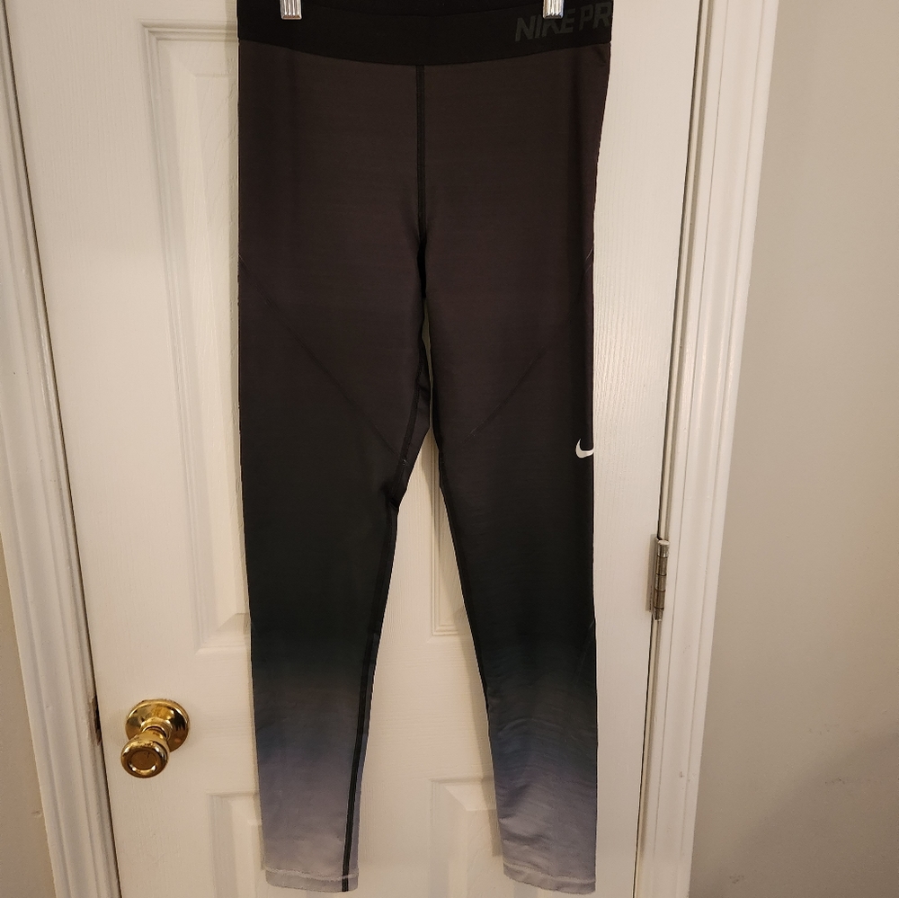 Nike Black and Gray Ombre Leggings